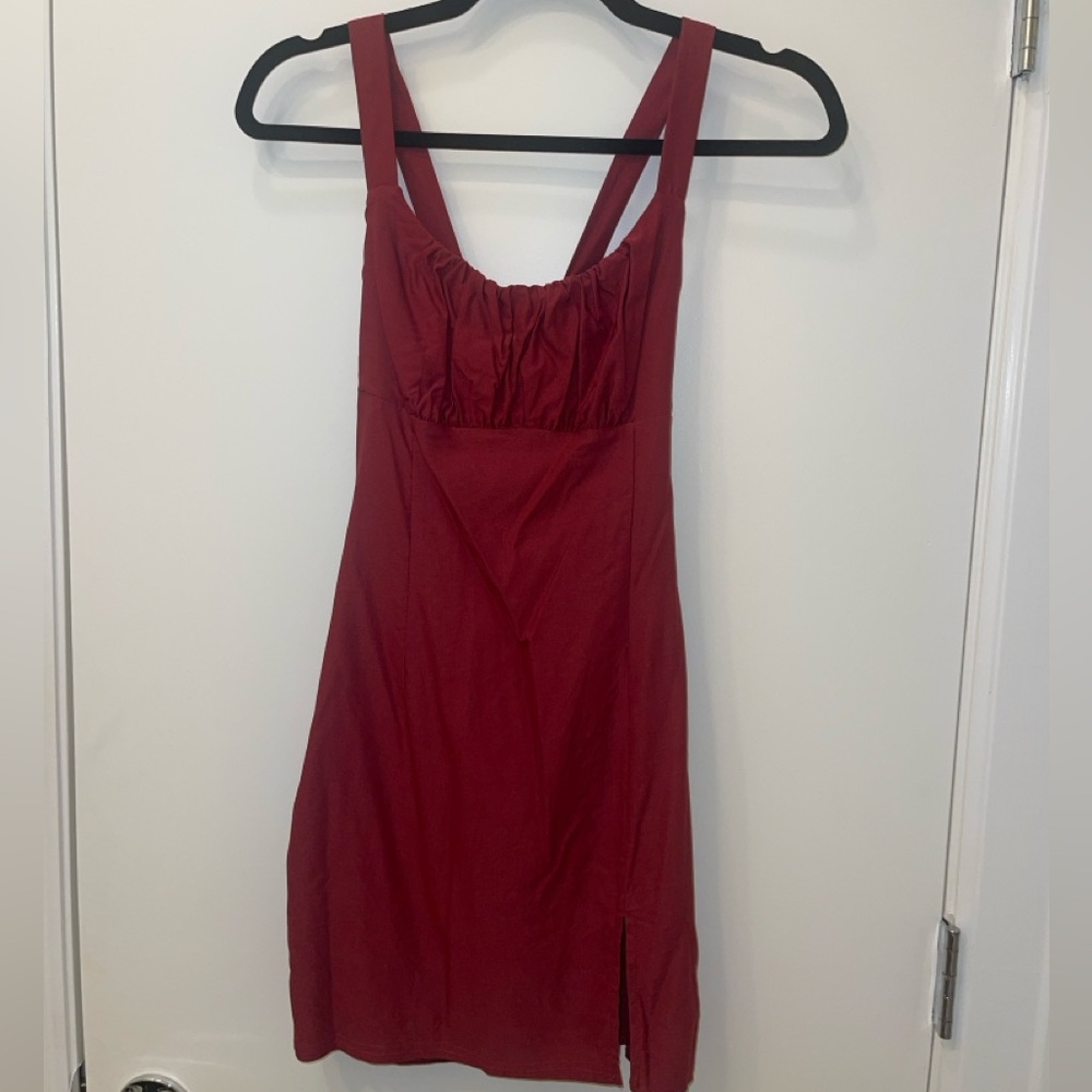 Maroon short game-day dress